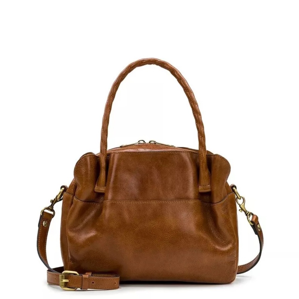 Patricia Nash Distressed Vintage Leather Ashford Crossbody Bag in Cognac, NWT
